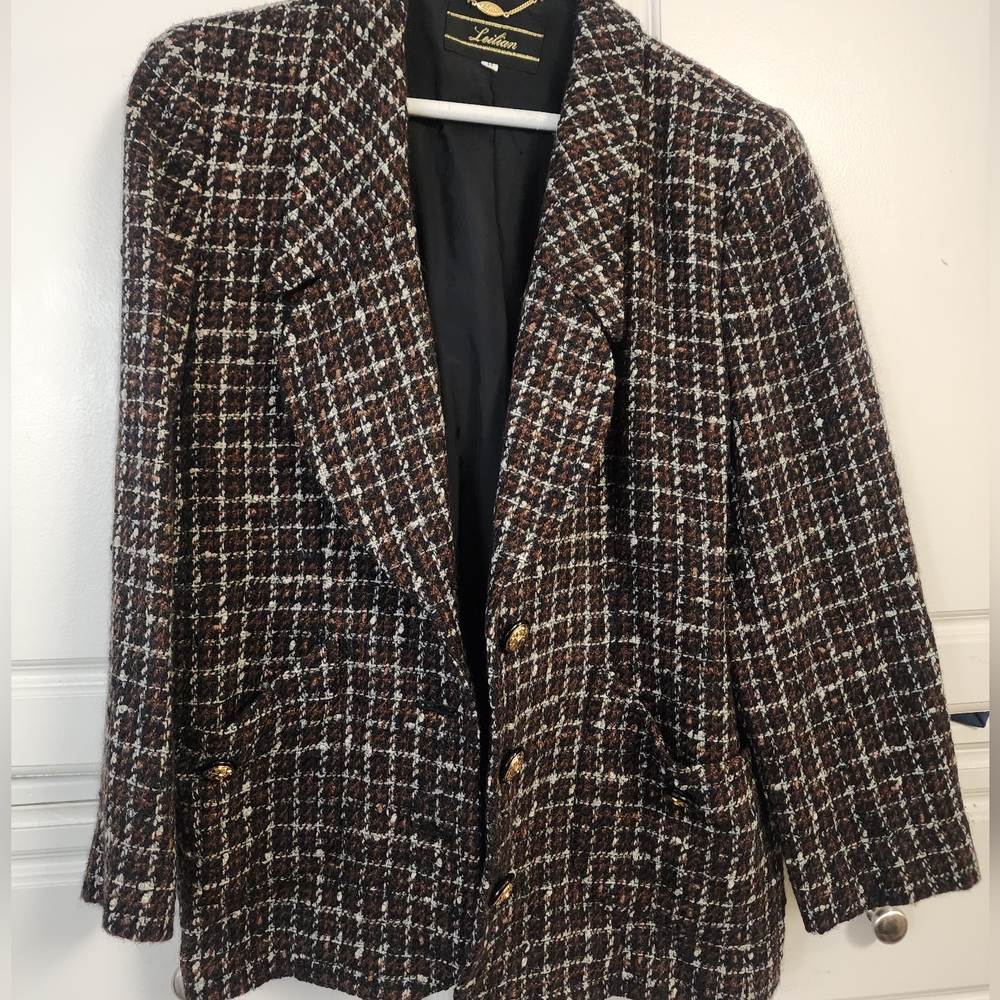 Japanese Brand Leilian Original Blazer in Black and Brown